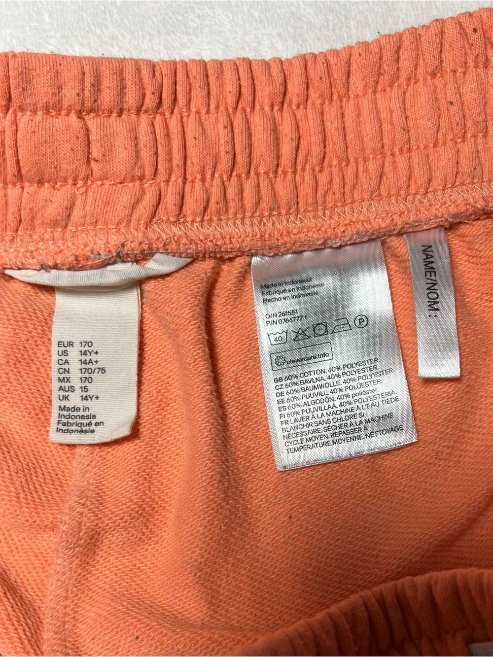 Lot of 2 H&M Shorts - Orange and Navy - size 14Y Junior Girls